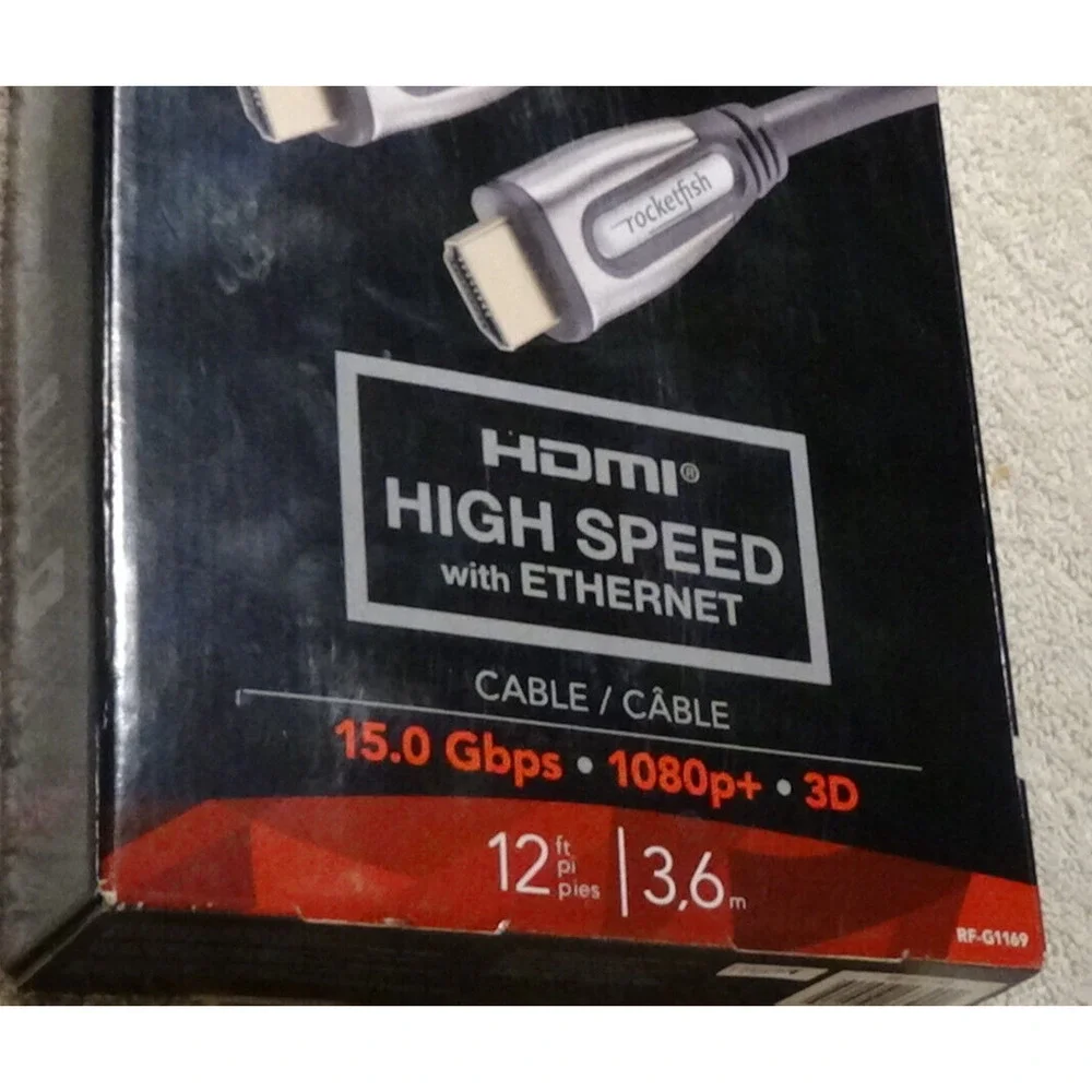 HDMI HIGH SPEED With Ethernet 15. Gbps 1080p+ 3D